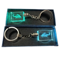 Porte-clés d'avion en cristal de verre LED rechargeable personnalisé Porte-clés hélicoptère et avion créatif cadeau