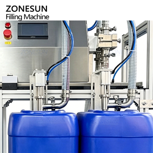 Machine de remplissage de liquides semi-automatique à double tête ZONESUN ZS-TSM07 avec pompe magnétique servo haute performance pour bouteilles, fûts et barils - Product Image 3