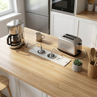 Prise de courant encastrée pour bureau, prise de courant encastrée pour meubles avec ports USB pour bureau bien rangé, comptoir de cuisine, armoire