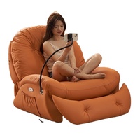 Fauteuil inclinable manuel simple en tissu, moderne et luxueux, avec cadre en bois et pieds en métal, idéal pour salon