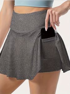 SFY1101 Jupes de sport pour femmes, modèle d'exportation, pliables, séchage rapide, respirantes, taille haute, pour le tennis, en Spandex/Polyester - Product Image 5