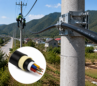 Câble à fibre optique extérieur ADSS G652D monomode 2-48 fibres, autoportant aérien, gaine LSZH/PE, Zaweda ZAWEDA AD001 FTTH OEM