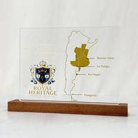 Trophée en acrylique au design personnalisé avec base en bois, plaque de trophée en acrylique, récompenses