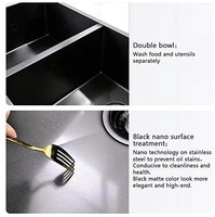 Éviers à double cuvette avec égouttoir à vaisselle Évier à encastrer avec accessoires Ensemble complet Évier de cuisine personnalisé 33x20 pouces 1.2mm en acier inoxydable