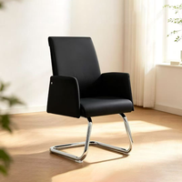 Chaise de conférence de direction à bas prix en cuir PU avec accoudoirs intégrés pour salle de réunion