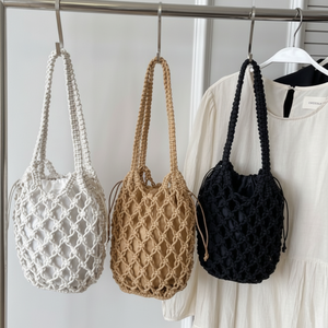 Borsa da spiaggia a rete giornaliera da donna comoda borsa a tracolla con Design unico a rete - Product Image 1