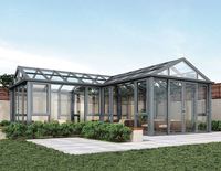Véranda en verre extérieure sur mesure avec structure en alliage d'aluminium, prix usine Foshan