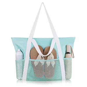 Bolsa de Playa Grande Impermeable, Resistente a la Arena, Plegable, para Mujer, con Bolsillos de Malla con Cremallera, para Piscina y Natación - Product Image 2