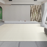 Tapis en peluche de couleur crème abstrait fabriqué à la machine moelleux non pelucheux extra épais adapté aux animaux domestiques pour la chambre à coucher moderne doux écologique