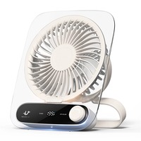 Ventilateur de bureau ultra-plat 2026 KC PSE, ventilateur personnel portable, 199 vitesses, refroidisseur d'air turbo, veilleuse, aromathérapie, électrique domestique
