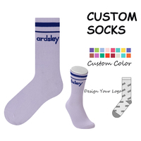 Chaussettes Jacquard OEM sur mesure pour hommes, chaussettes à logo personnalisé, chaussettes de sport décontractées sur mesure