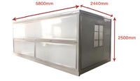 Casa Contenedor Plegable de 20 pies de Instalación Rápida, Casa Pequeña Prefabricada Desmontable, Dormitorio Temporal Móvil