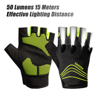 Gants d'été unisexe LED OEM Gants respirants en lycra pour le cyclisme et la pêche avec lumière clignotante pour l'équitation de nuit Taille XXL