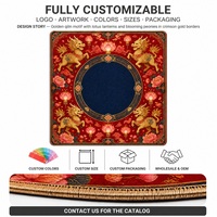 Tapis d'ordinateur rond en néoprène robuste à livraison rapide, tapis de table de mahjong avec sac de rangement pour usage en club