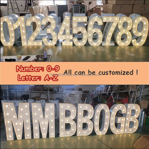 3ft 4ft A-Z lớn LED thư 0-9 số ánh sáng miễn phí đứng Acrylic RGB trắng ánh sáng lên Neon dấu hiệu số - Product Image 6