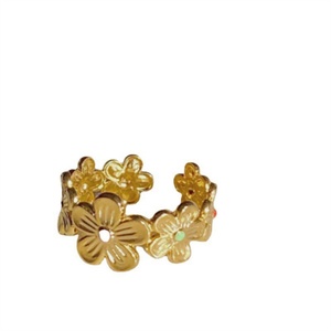 New Design Gold Plated Jewelry Women <b>Dainty</b> Charm Flower Charm <b>Ring</b> - Product Image 1