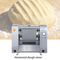 Mélangeur à pâte horizontal industriel en acier inoxydable, machine à pétrir la pâte robuste pour biscuits et pains