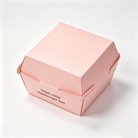 Caja Plegable para Hamburguesas con Laminado Mate, Caja para Pollo Frito Resistente a la Grasa, Biodegradable, para Comida Rápida