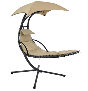 Fauteuil suspendu d'extérieur avec auvent, chaise balançoire rembourrée imperméable pour patio, jardin, terrasse, bord de piscine - Product Image 1