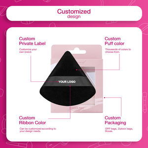 Éponge double face en coton PU pour le maquillage Bouffée de poudre à motif imprimé de Noël personnalisé Solution d'emballage pour les cadeaux de vacances - Product Image 3