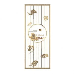EX363 Modern Foldable MultiFunctional Laser Cut Stainless Steel Metal <b>Screen</b> Room Divider Sculpture Decorative <b>Panel</b> Privacy - Product Image 3