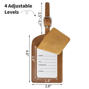 Etichetta per Bagaglio in Vera Pelle di Vacchetta di Prima Qualità, Design Creativo Ispirato alle Etichette di Registrazione Aereo - Product Image 2