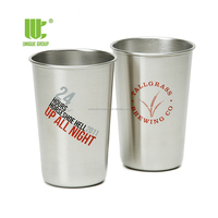 Unique Group 16oz en acier inoxydable double paroi chope à bière recyclable Black Jack Design Laser Logo Capacité pour le café