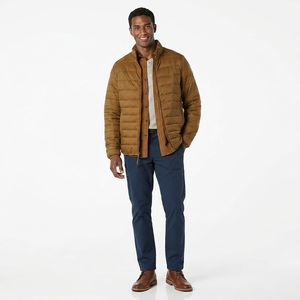 Bronze Puffer <b>Jackets</b> High Street Style Sleek <b>Jacket</b> for <b>Men</b> Trendy and <b>Warm</b> Man <b>Jacket</b> for Winter and Casual Outdoor Wear - Product Image 1