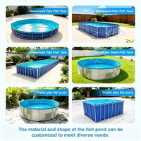 Bassin d'aquaculture pliable en bâche PVC carrée avec structure en acier galvanisé pour l'élevage des homards