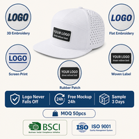 Casquette de golf Performance découpée au laser, respirante, à visière plate, structurée, avec logo personnalisé, ajustable 56-62cm, vente en gros OEM, faible MOQ