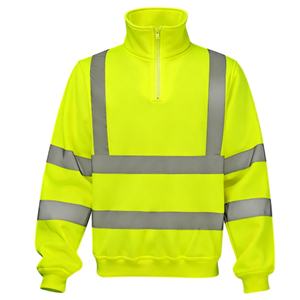 High Visibility 1/4 Zip Pullover Day Night Taped <b>Hoodies</b> Hi Vis 1/4 Zip Fleece Pullover <b>for</b> <b>Men</b> - Product Image 1