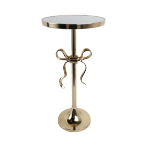 Table d'appoint ronde avec plateau en marbre et base en métal, table d'appoint chic pour la décoration de la maison, de la chambre et du salon - Product Image 1