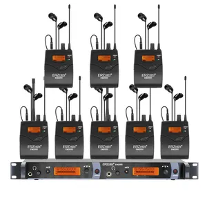 ERZHEN Professional 2 Channel IEM Wireless In-Ear Monitoring System With In Earphone Wireless Type Used For Stage Or Studio