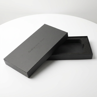 Boîte en carton classique noire en verre trempé en stock pour emballage de protecteurs d'écran, avec couvercle et base, vente en gros