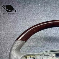 Volant de voiture de luxe sport en fibre de carbone, cuir et grain de bois, marque Saturn, pour mise à niveau intérieure Audi A6 C7 Q5 Q7 A8 A4