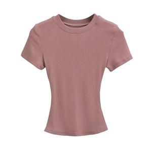 <strong>T</strong> <strong>Shirt</strong> Manufactures Classics Basic Wide Neckband Crew Neck Short Sleeve Regular Rib Stretchy <strong>Women</strong> <strong>Shirts</strong> - Product Image 5
