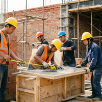 Contreplaqué filmé en peuplier haute résistance résistant aux chocs sur chantier de construction