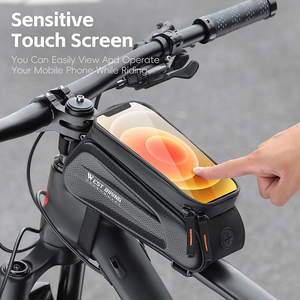 西自行车<span class=keywords><strong>7</strong></span>英寸防水前管硬壳包MTB自行车公路自行车手机座包，用于存放自行车用品 - Product Image 4