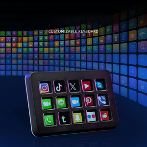คีย์บอร์ด RGB ขนาดเล็ก 15 ปุ่มตั้งโปรแกรมได้ คอนโทรลเลอร์สำหรับไลฟ์สด สำหรับพีซี เกมมิ่ง ออฟฟิศ คอนโซล คีย์บอร์ดปรับแต่งได้ - Product Image 2