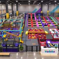 Équipement de parc de trampolines intérieur clé en main TP151, fosse à mousse pour saut libre, dodgeball, basketball, enfants, marque FEC Vabibo, capacité 100-500 kg