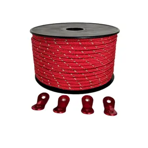 Hot Sale Customs 2mm 3mm 4mm 5mm Camping Reflctive Glow In The Dark Tent Guy Guide Rescue Ropes with Aluminum Adjuster