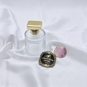 Custom Shaped Gold Metal Finish Aluminum Label 3D Embossed Perfume Bottle Nameplate Custom Engraved Logo Packaging Labels - Product Image 5
