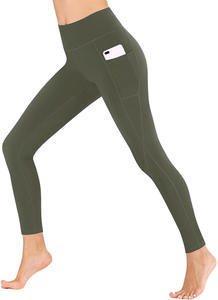 High Waist <b>Yoga</b> Leggings <b>With</b> <b>Pockets</b> For Women, Quick Dry Full Length Workout <b>Pants</b> In Multi Colors - Product Image 2