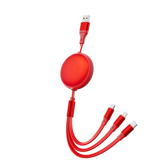 100W Super Fast Charging Retractable 3-in-1 Charging Cable 12 Months for Android Mobile Phones 6A Data Cable Pure Copper