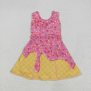 Vestido Deportivo para Niña Pequeña, <span class=keywords><strong>Ropa</strong></span> Deportiva de Yoga para Niños, Vestidos de Yoga con Estampado de Helado, <span class=keywords><strong>Ropa</strong></span> Activa para Niños - Product Image 5