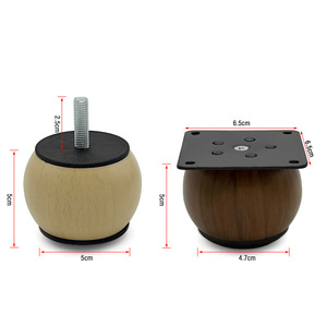 Patas Esféricas para Muebles Wansheng, de Metal y Plástico, Ajustables, para Sofá, Mesa, Gabinete - Product Image 3