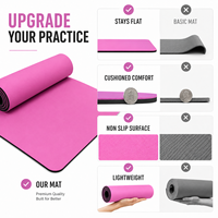 Tapis de yoga en caoutchouc PU en gros pour les studios, antidérapant, pour la pratique du Pilates et le fitness, commandes en gros et pour la vente au détail