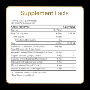 ชิลลาจิตโกลด์กัมมี่แท้จากเทือกเขาหิมาลัย 3000 มก. ผสมอัชวากันธาและโกคชูรา เพิ่มพลังงาน รับผลิตแบบ OEM แบรนด์ส่วนตัว - Product Image 2