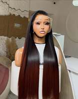 Peluca HD 13x4 de 28 pulgadas, lisa, transparente, para encaje, 300% de densidad, sin pegamento, cabello humano virgen, doble trama