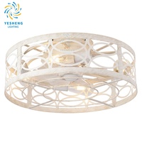 Ventilateur de plafond LED moderne XD125 pour chambre à coucher, style industriel, cage en fer, télécommande, moteur DC